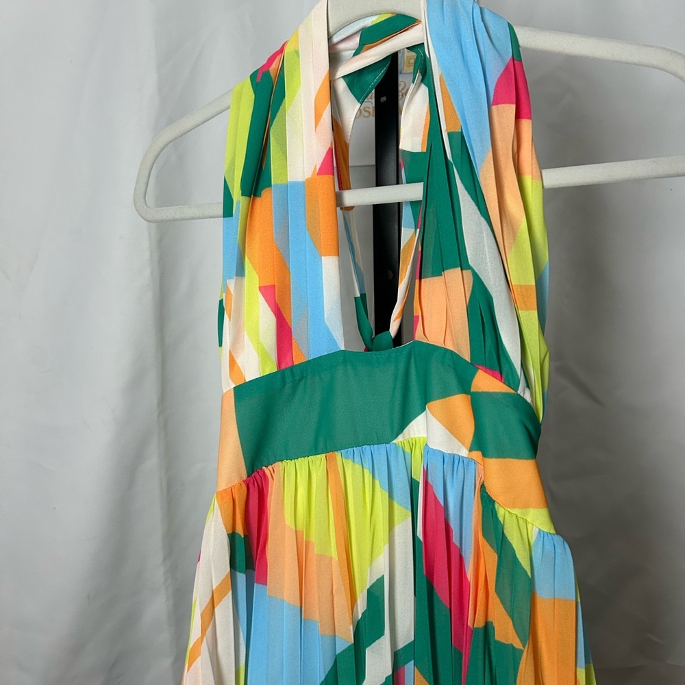 Roasted Tomato NWT Multicolor Geometric Halter Dress - Women